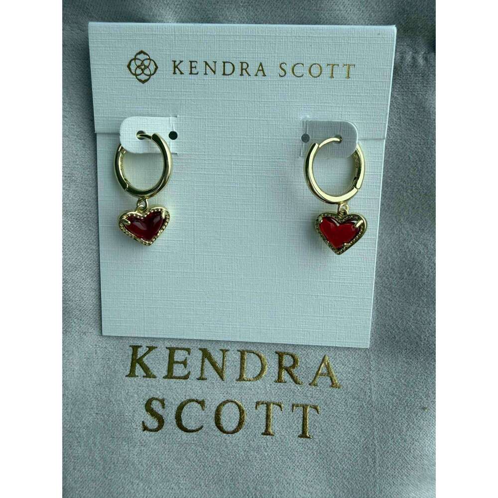Kendra Scott red heart earrings